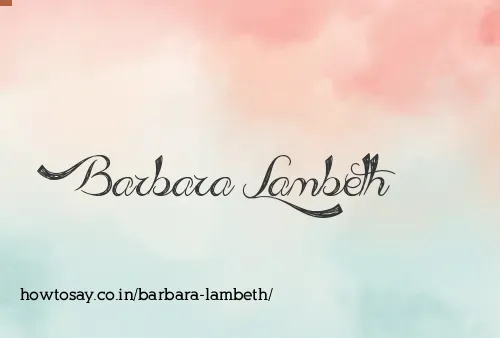 Barbara Lambeth