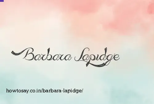 Barbara Lapidge