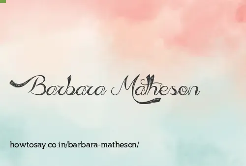 Barbara Matheson
