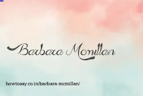 Barbara Mcmillan