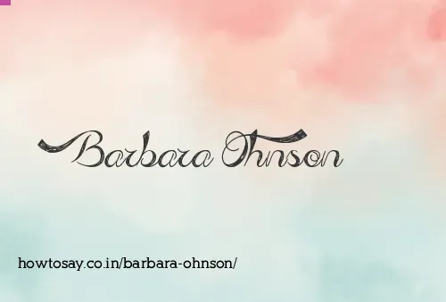 Barbara Ohnson