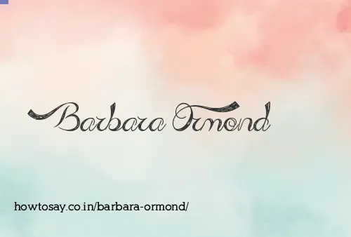 Barbara Ormond