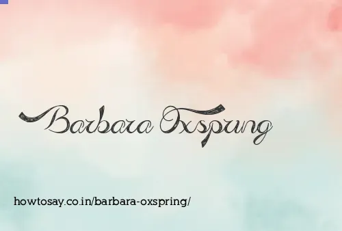 Barbara Oxspring