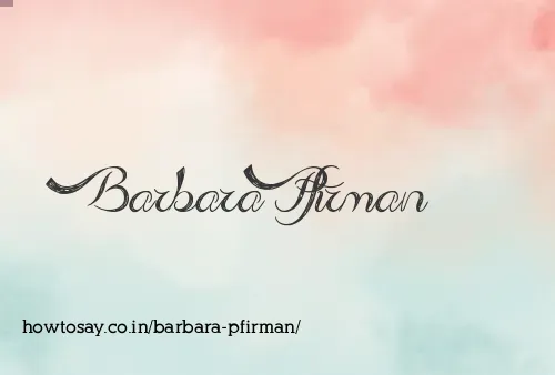 Barbara Pfirman