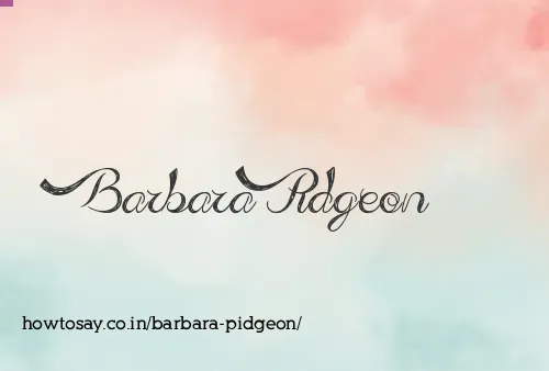 Barbara Pidgeon
