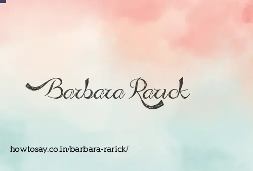 Barbara Rarick