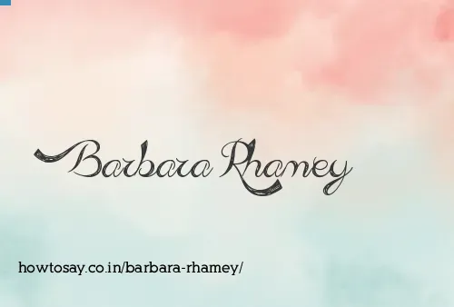 Barbara Rhamey
