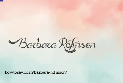 Barbara Rofinson