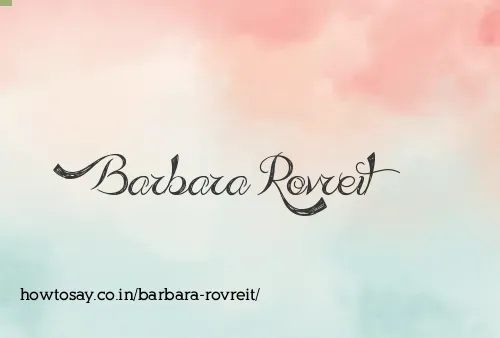 Barbara Rovreit
