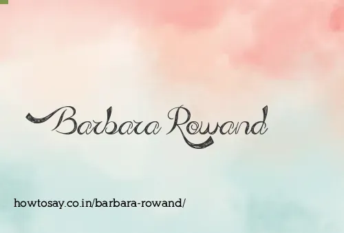 Barbara Rowand