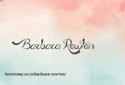 Barbara Rowton