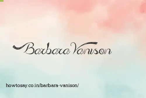 Barbara Vanison