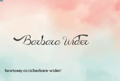 Barbara Wider