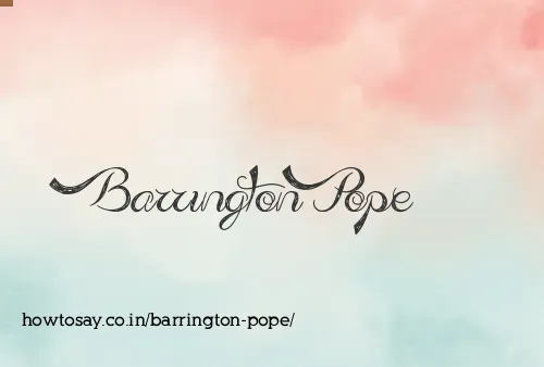 Barrington Pope