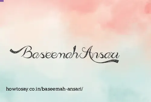 Baseemah Ansari