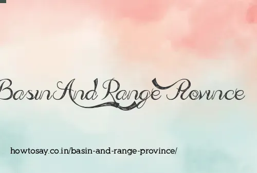 Basin And Range Province