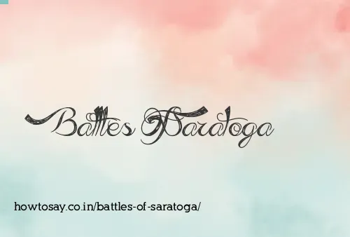 Battles Of Saratoga