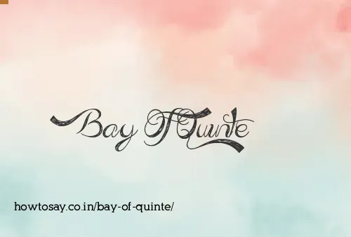 Bay Of Quinte