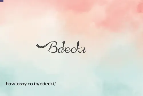 Bdecki