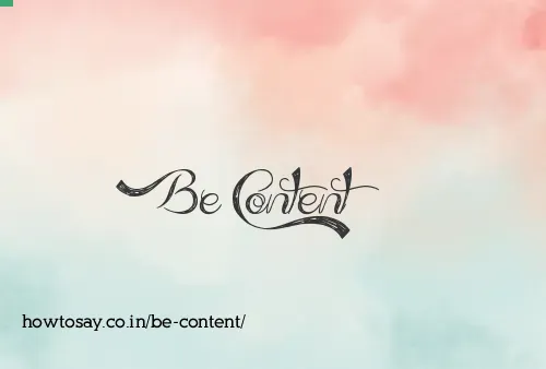 Be Content