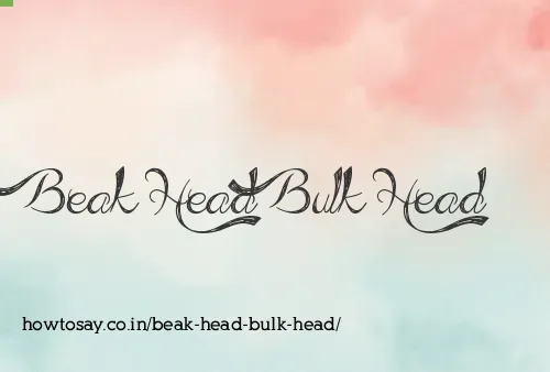 Beak Head Bulk Head