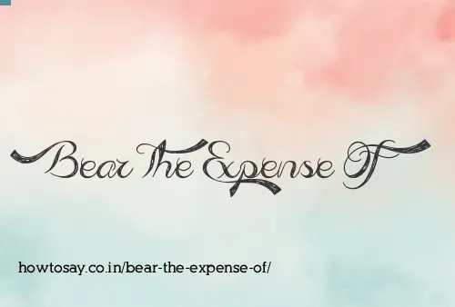 Bear The Expense Of