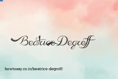 Beatrice Degroff