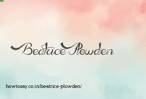 Beatrice Plowden