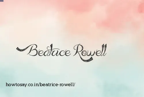 Beatrice Rowell
