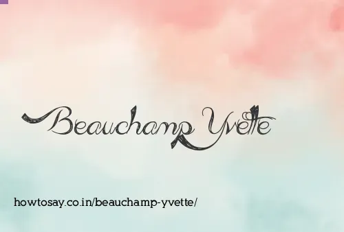 Beauchamp Yvette
