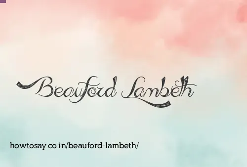 Beauford Lambeth