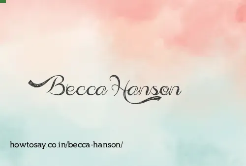 Becca Hanson