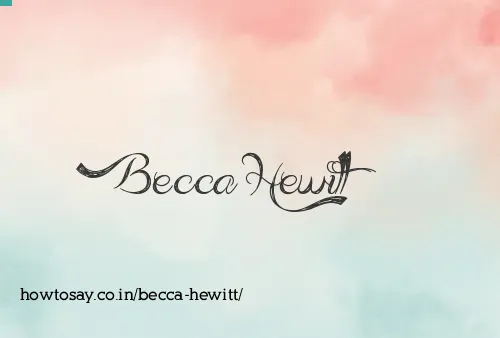 Becca Hewitt