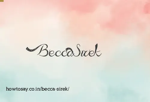 Becca Sirek