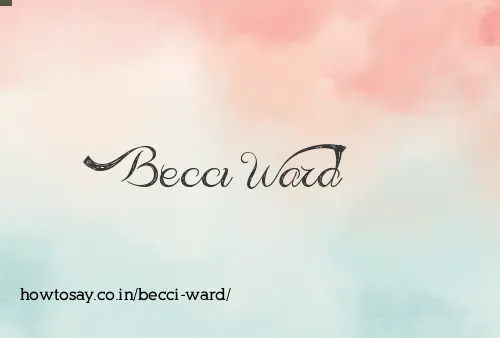 Becci Ward