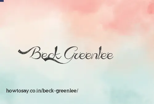 Beck Greenlee