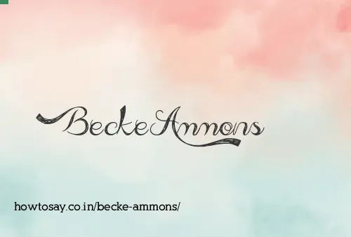 Becke Ammons