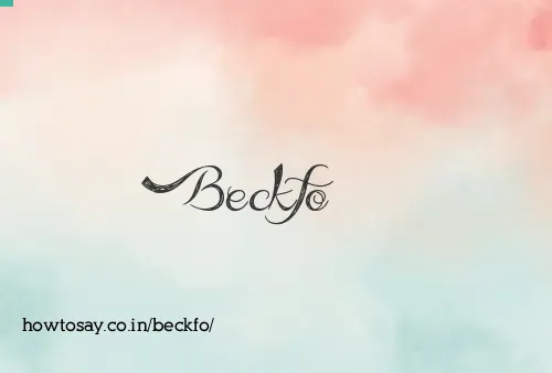 Beckfo
