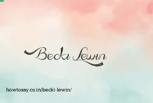Becki Lewin