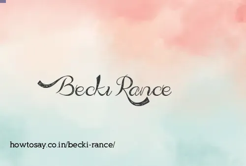 Becki Rance