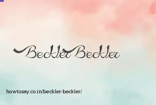 Beckler Beckler