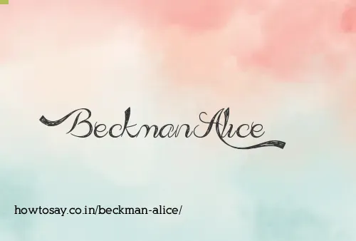 Beckman Alice