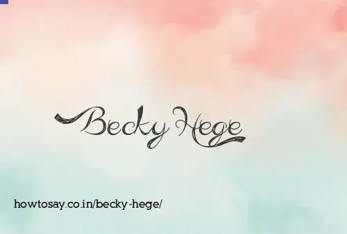 Becky Hege