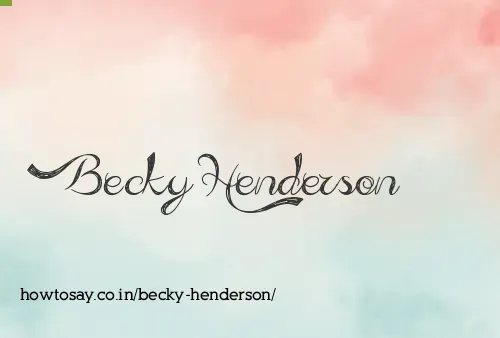 Becky Henderson