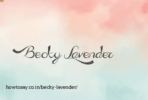 Becky Lavender
