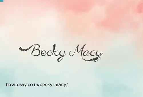 Becky Macy