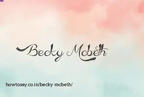 Becky Mcbeth
