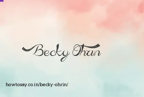 Becky Ohrin