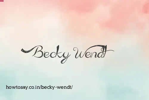 Becky Wendt