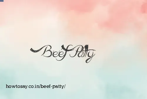 Beef Patty